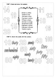 English worksheet: numbers