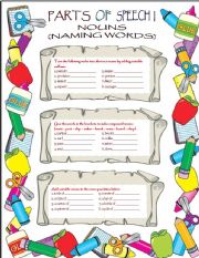 English Worksheet: Parts of Speech 1 (Nouns)