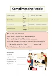 English worksheet: Complimenting People