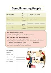 English Worksheet: Complimenting People