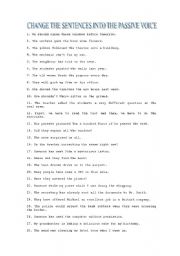 English Worksheet: Passive Voice exercises