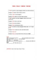 English worksheet: Demonstrative pronounces