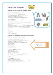 English Worksheet: The Lazy Song