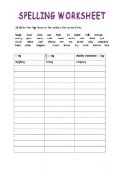 English Worksheet: spelling worksheet