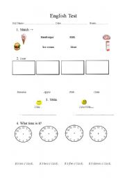 English worksheet: Primary School Test
