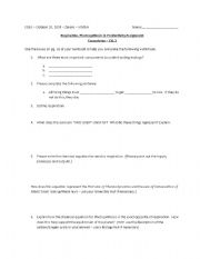 English worksheet: Worksheet on Respiration, Photosynthesis & Production