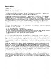 English Worksheet: Presentation
