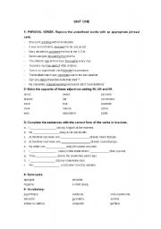 English worksheet: Tense review with passive tenses, reported speech, adjectives