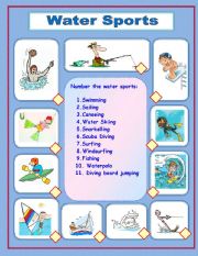 English Worksheet: Water Sports