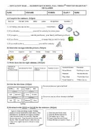 1st term 7th classes 1st exam page1