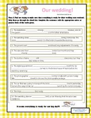 English Worksheet: OUR WEDDING - Active & Passive