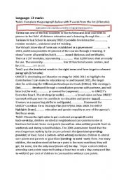 English Worksheet: 4th form language test