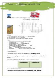 English Worksheet: a package tour