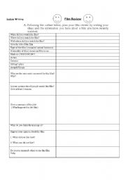 English Worksheet: film review