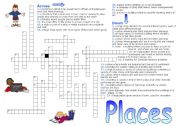 English Worksheet: Places - Crossword Puzzle