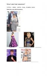 English Worksheet: Describing Clothes - Celebrities
