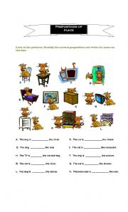 English Worksheet: Prepositions of Place