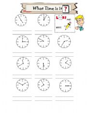 English Worksheet: TELLING THE TIME