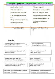 English Worksheet: Present Simple vs Progressive