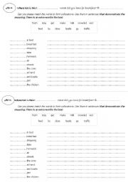 English worksheet: Short Vocabulary (collocations) test for ACCESS 3 Students