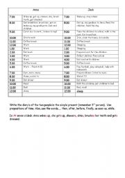 English Worksheet: Daily Routines