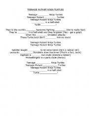 English Worksheet: Teenage Mutant Ninja Turtles - Theme Song