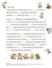 English Worksheet: CLOZE PASSAGE 