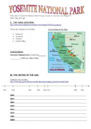 English Worksheet: Welcome to Yosemite National park webquest