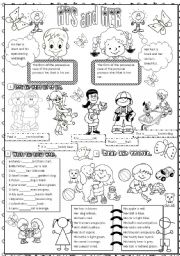 English Worksheet: his and her