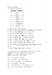 English worksheet: More subject pronouns