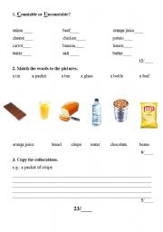 English worksheet: Countable/Uncountable