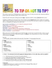 English Worksheet: to tip or not to tip