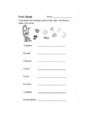 English worksheet: Scramble words