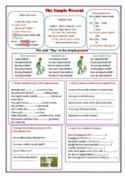 English Worksheet: The simple present