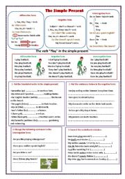 English Worksheet: The simple present