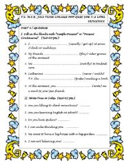 English Worksheet: quiz for elementary students