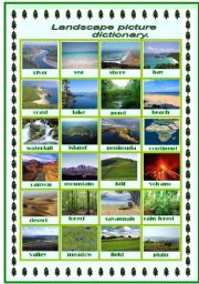 English Worksheet: Landscape picture dictionary