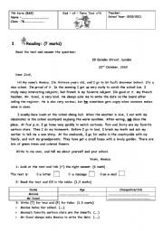English Worksheet: 7th form end of term test3