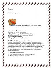 English Worksheet: autumn