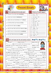 English Worksheet: Present Simple (exercises)