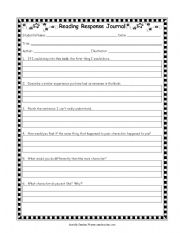 English worksheet: Reading Log