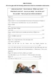 English Worksheet: New at school