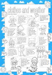 English Worksheet: CLOTHES AND WEATHER