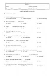 English Worksheet: Grammar excercises  - Miscellaneous