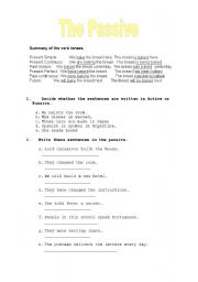 English Worksheet: The Passive