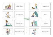 English Worksheet: Chores - Fill the Gaps 1
