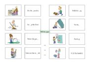 English worksheet: Chores - Fill the Gaps 1