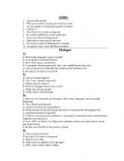 English Worksheet: Ability