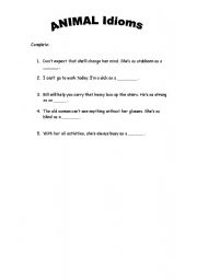 English Worksheet: Animal Idioms