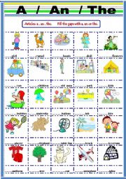 English Worksheet: A / AN /THE